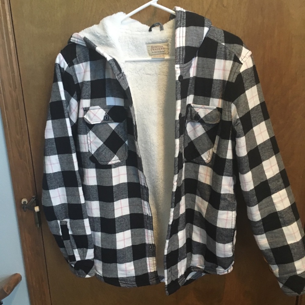 Cozy Plaid lined flannel-black,white & pink